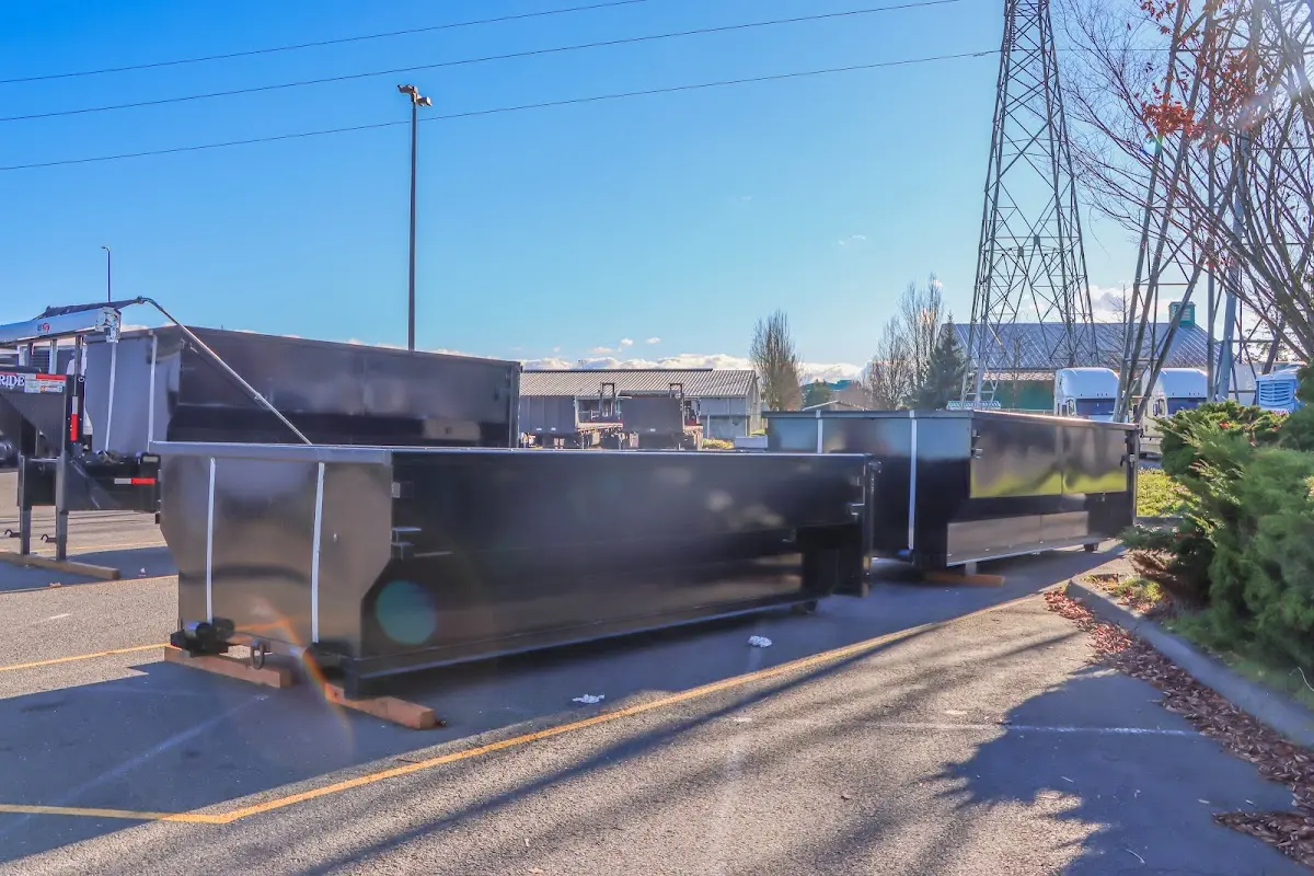 Roll-off dumpster ready for waste disposal at job site for Roll Off Dumpster Rental in Baxter Village